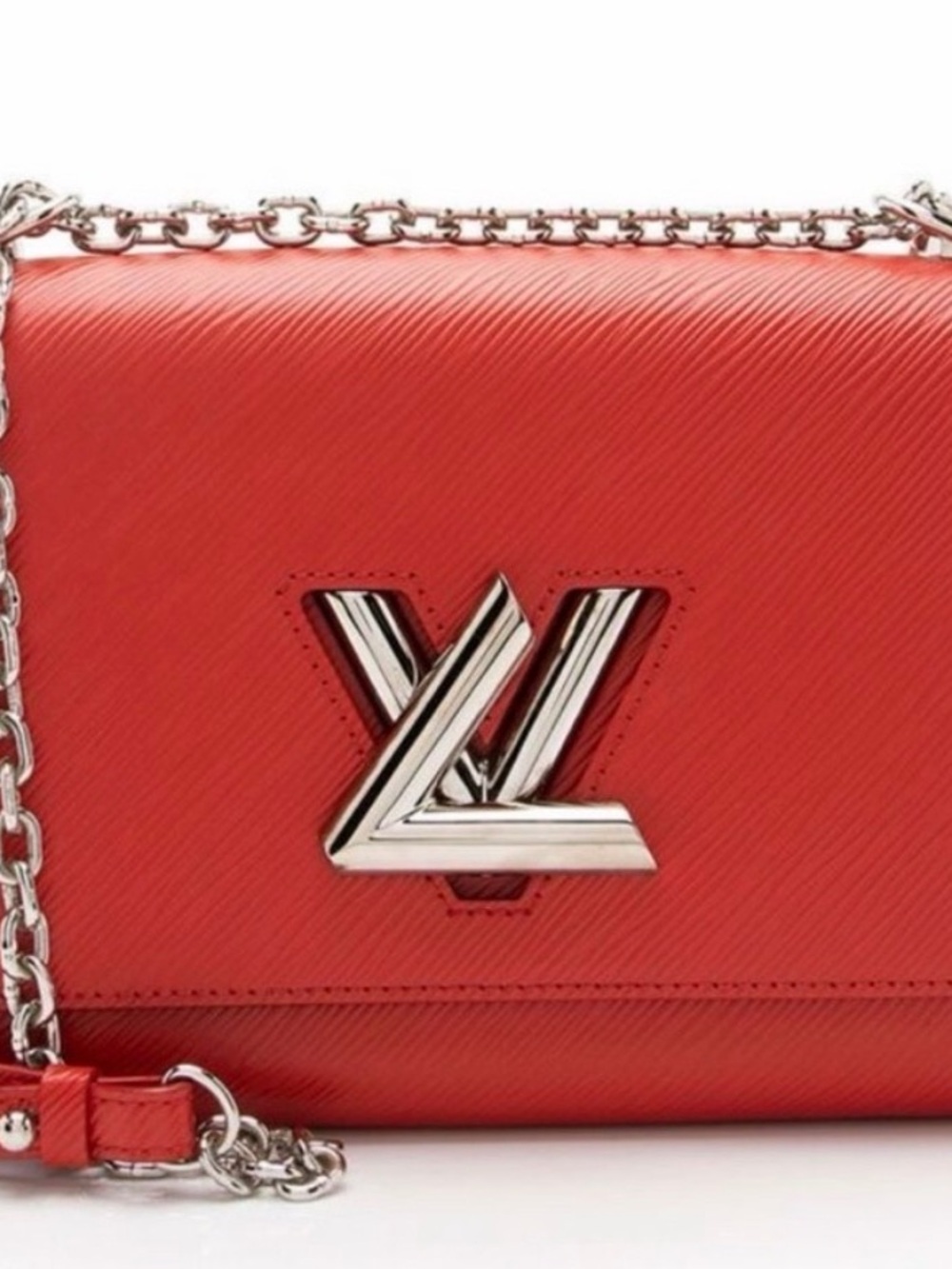 Louis Vuitton Twist MM Red Epi Leather Chain Crossbody Bag